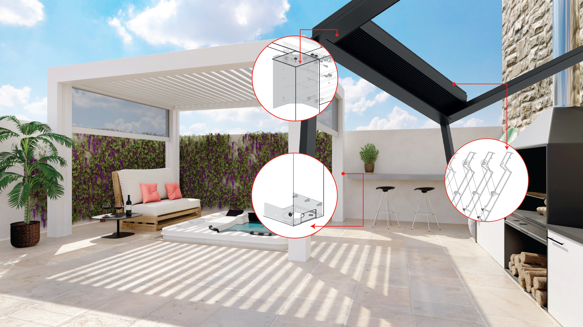 8700 Bioclimatic Lighting System - Bioclimatic Pergole